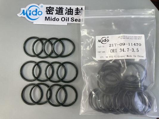 21T-09-11470 Komatsu Excavator Seal Kit | High Performance ORI 34.7-3.5 Green PU O-Rings for Hydraulic System